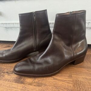 Gravati Hand Made In Italy Brown Leather Ankle Boots Women's Size 7.5